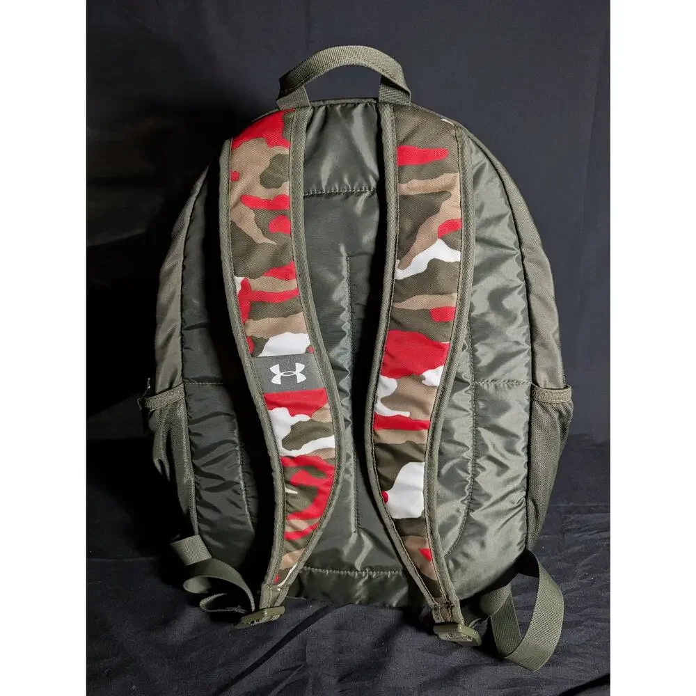 Under Armour Hustle Backpack Camo Olive Green Laptop School Sports Travel Bag